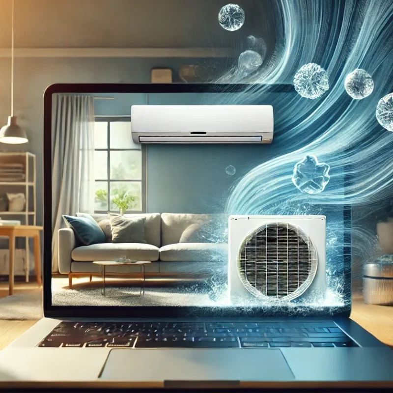 DALL·E 2024-09-19 12.22.47 - A website visual for an air conditioning maintenance and repair service. The design features cool air effects with a calming and refreshing ambiance.